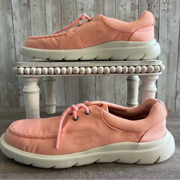 Sperry Shoes - Sperry Captians Moc Seacycled Peach Coral Sneakers Womens 6.5